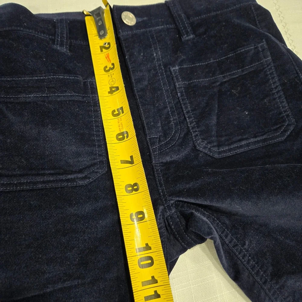 J Crew Billie Demi Boot Crop Velvet Corduroy Pants Navy Blue Size 23 Indie